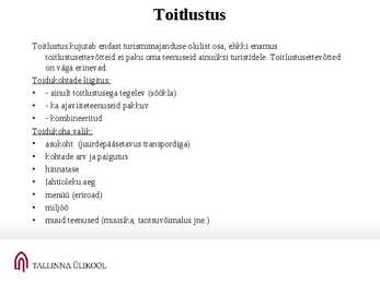 Rekreatsioon ja turism #58
