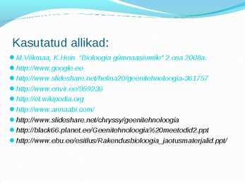 Geenitehnoloogia meetodid #12