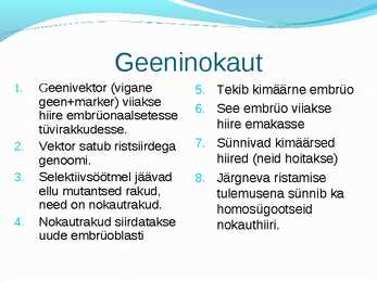 Geenitehnoloogia meetodid #8