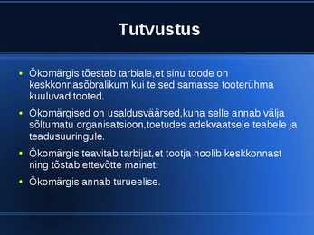 Ökomärgised #3