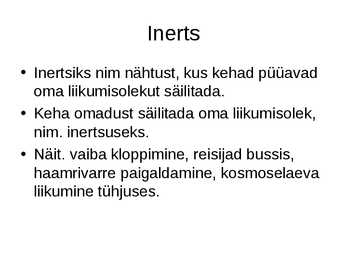Newtoni I seadus #6