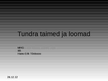 Tundra Taimed Ja Loomad