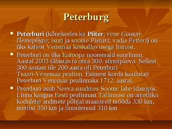 Esitlus Peterburi kohta #2