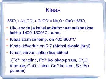 Räni ja räniühendid - Kvarts-liiv-klaas #13