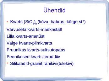 Räni ja räniühendid - Kvarts-liiv-klaas #9
