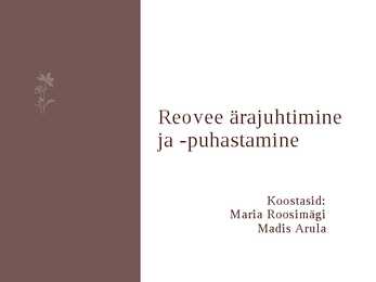 Ettekanne reoveest ja selle puhastamisest