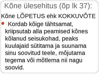 Kõne ja kõnepidamine #23