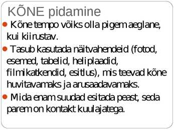 Kõne ja kõnepidamine #27