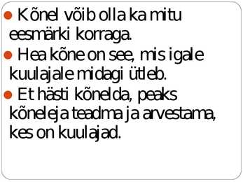 Kõne ja kõnepidamine #10