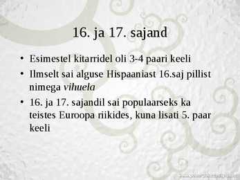 Kitarr ja selle ajalugu #6
