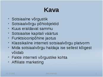 Sotsiaalsed võrgustikud #2