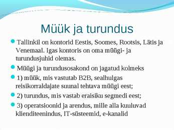 Müügianalüüs #9