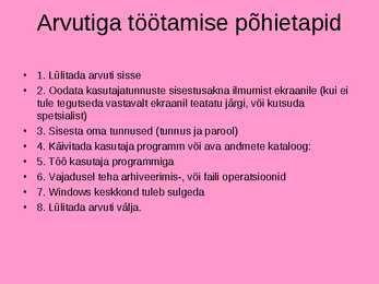 Arvuti ehitus #12