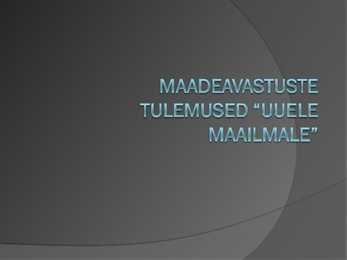Maadeavastused #16