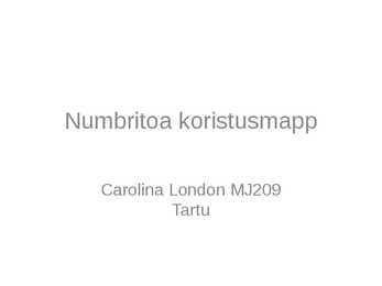 Numbritoa koristusmapp