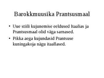 Barokkmuusika Prantsusmaal #2