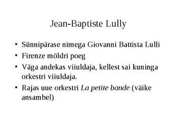Barokkmuusika Prantsusmaal #10