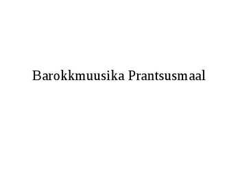 Barokkmuusika Prantsusmaal