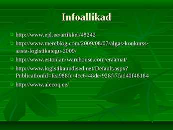 Logistika alused #11