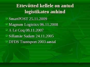 Logistika alused #4