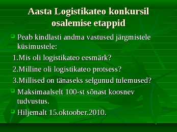 Logistika alused #6
