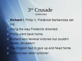 Crusades and Richard Lionheart #4