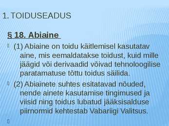 ABIAINETE SUHTES ESITATAVAD NÕUDED #2