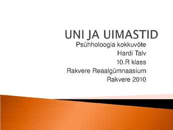 Uni ja Uimastid