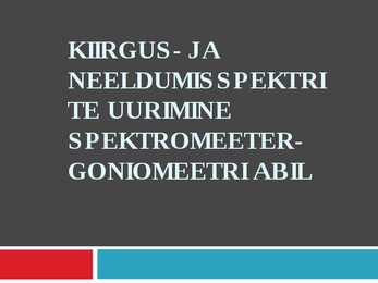 Kiirgus-ja neeldumisspektrid