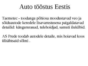 Autotööstus #20