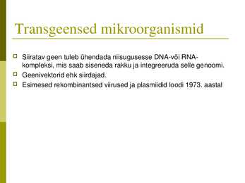Geenitehnoloogia meetodid #6