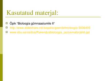 Geenitehnoloogia meetodid #10