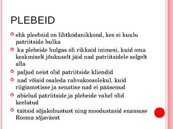Patriitsid ja plebeid #5