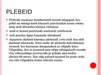 Patriitsid ja plebeid #6
