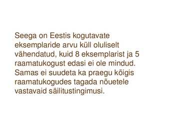 Sundeksemplari seadus-Kultuuripärandi säilitamine #12