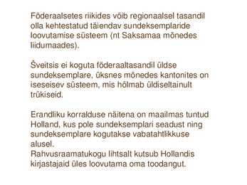 Sundeksemplari seadus-Kultuuripärandi säilitamine #18