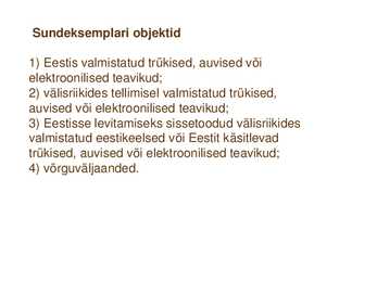 Sundeksemplari seadus-Kultuuripärandi säilitamine #20