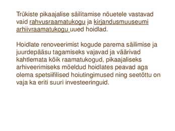 Sundeksemplari seadus-Kultuuripärandi säilitamine #30