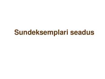 Sundeksemplari seadus-Kultuuripärandi säilitamine #5