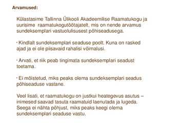 Sundeksemplari seadus-Kultuuripärandi säilitamine #45