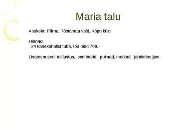 Pärnumaa majutusettevõtted #12
