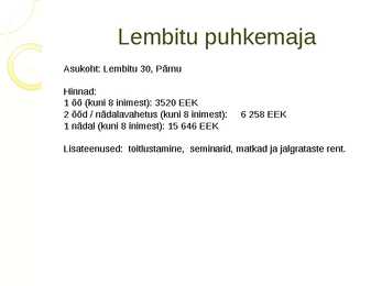 Pärnumaa majutusettevõtted #14