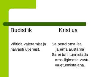 Budismi eetika ja Kristluse 10 käsu erinevus ja sarnasus #5