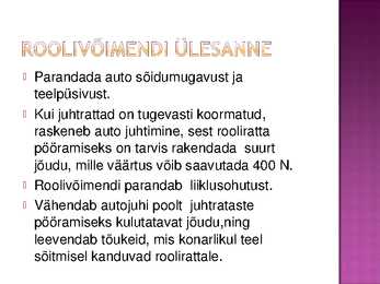Roolimehhanism ja rooliajam #7