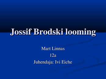 Jossif Brodski Looming
