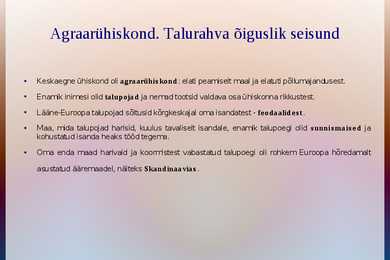 Talupojad ja mõisamajandus #2