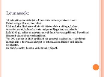 Valgurikkad dieedid #8