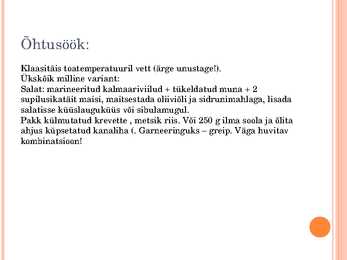 Valgurikkad dieedid #9