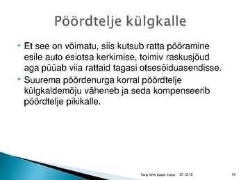 Rataste suunangud #19