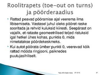 Rataste suunangud #37